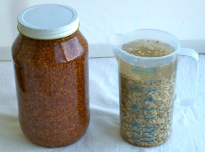 soaked flax and sunflower seeds